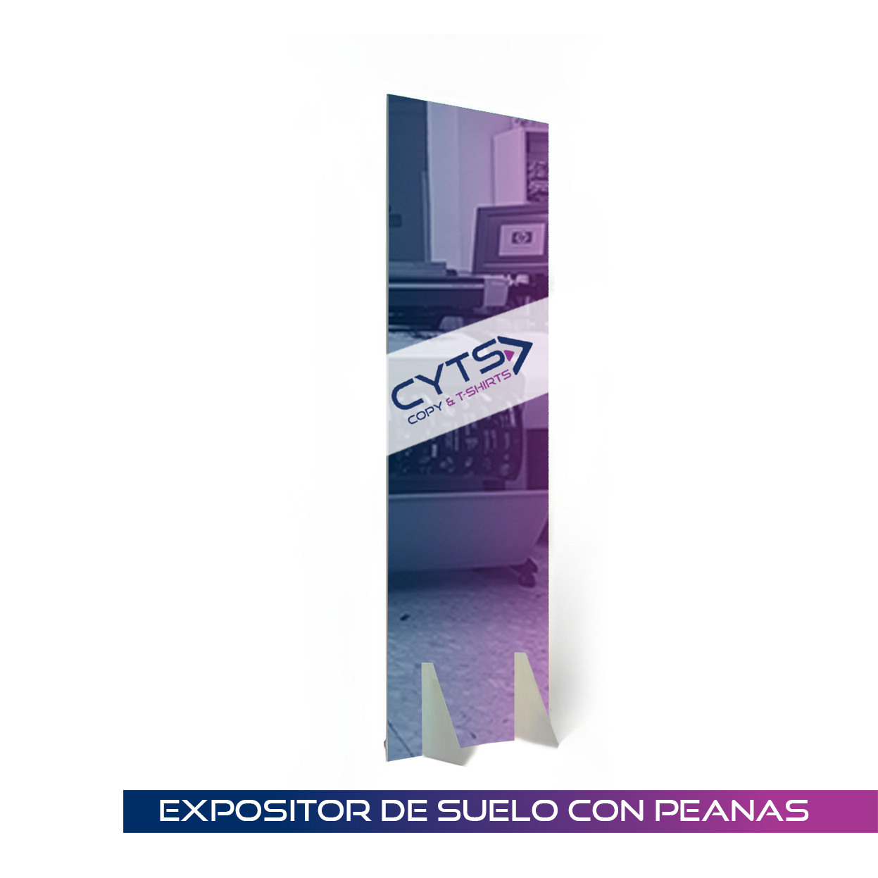 Expositor de suelo con peanas