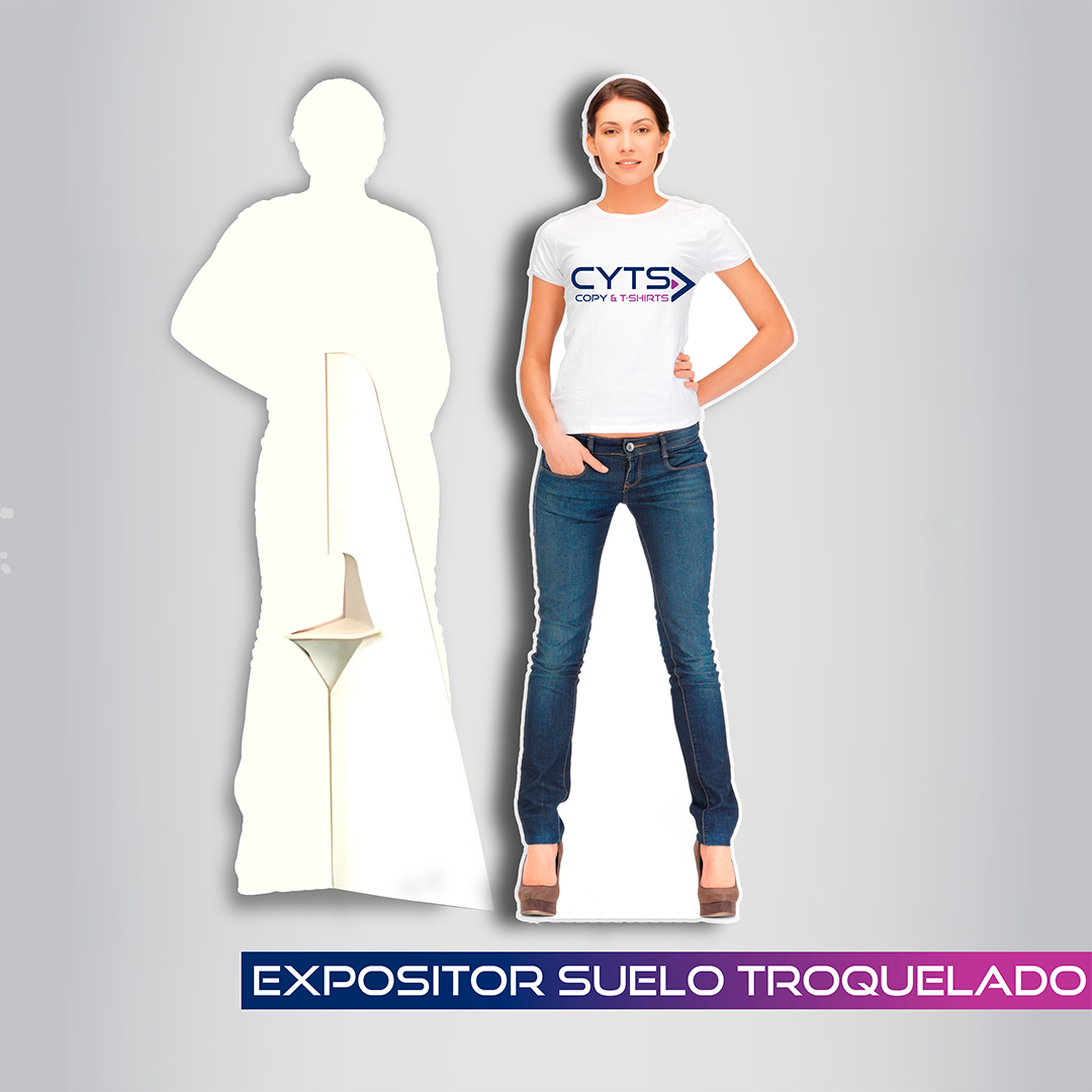 Expositor de suelo troquelado con peanas