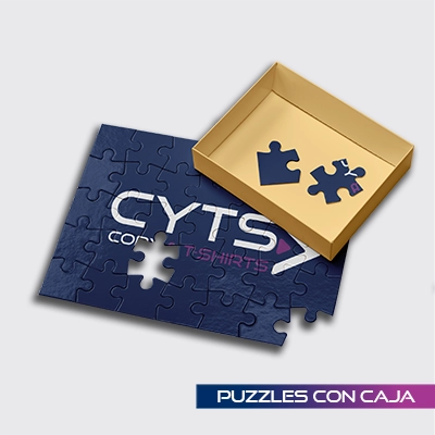 Puzzle personalizado con caja y piezas.