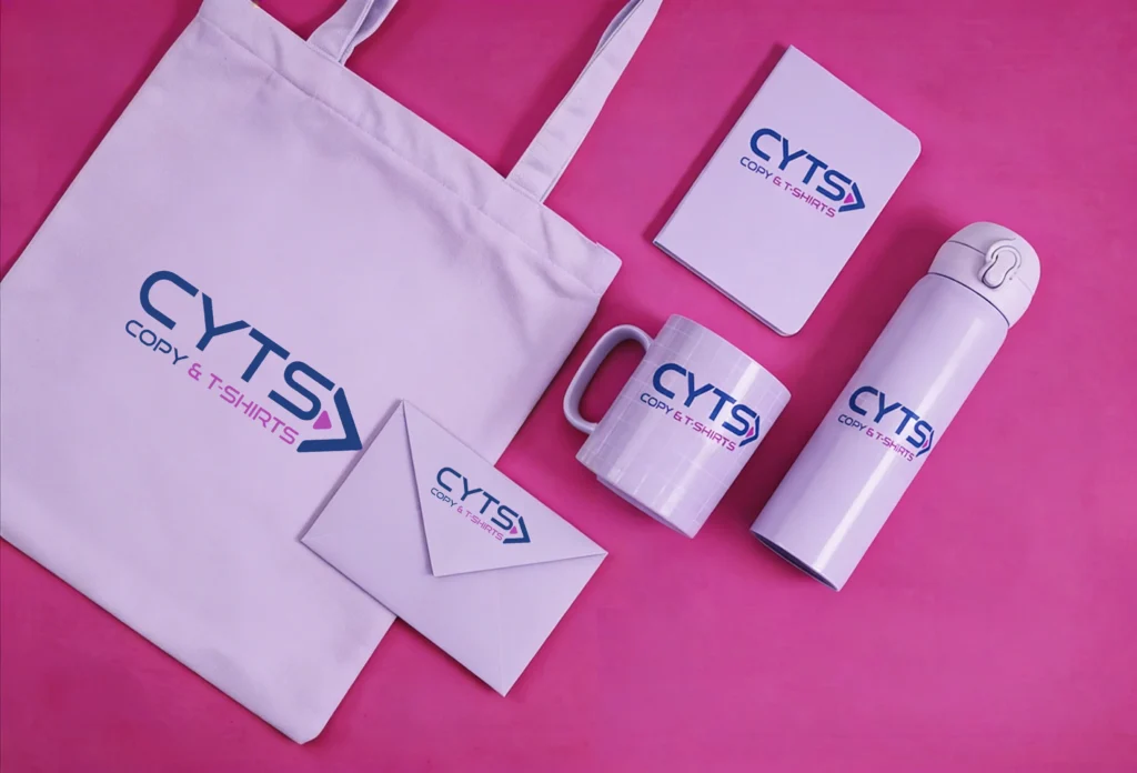 marcaje sobre objetos personalizados Ejemplo de merchandising personalizado con logotipo aplicado en distintos productos promocionales