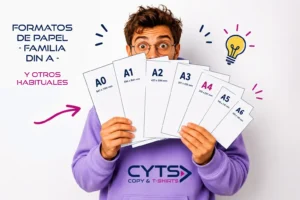 Guía visual de tamaños DIN A y formatos de papel en impresión